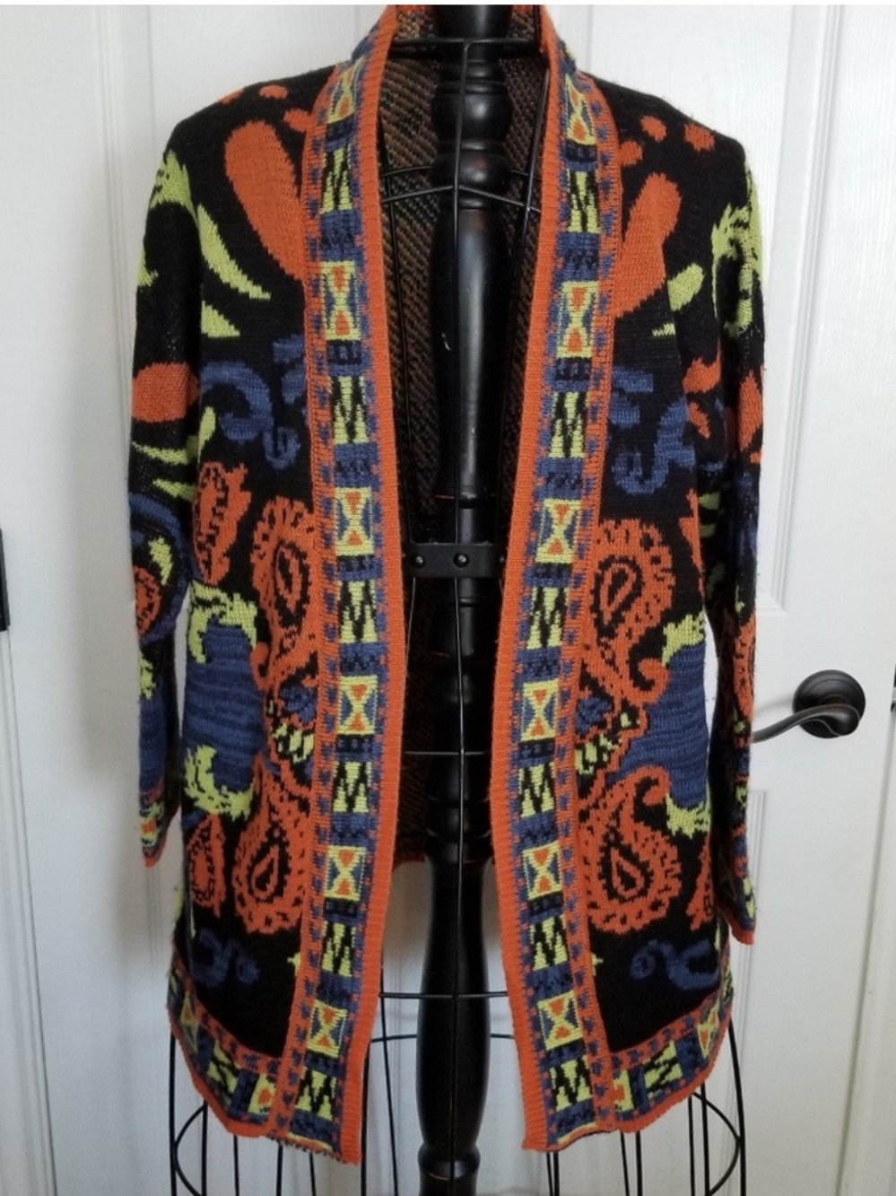 Flying Tomato Open Front Ikat Cardigan Sweater Size XL